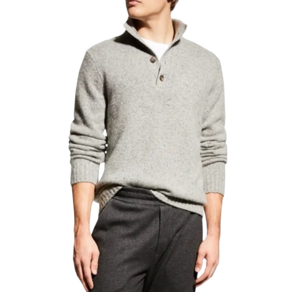 Joseph Abboud Wool Blend Oatmeal Grey Sweater